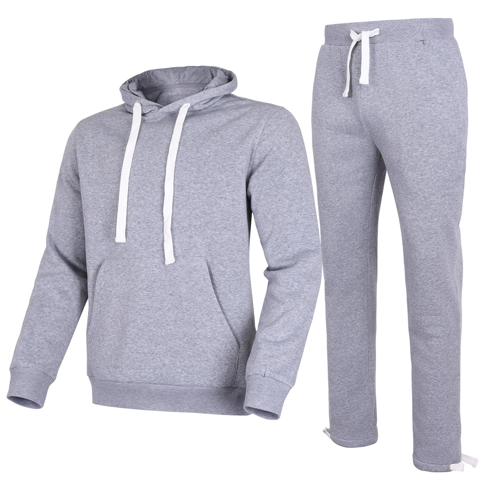 Bellnorth Mens Tracksuit 2 Piece Sets Fleece Casual Jogging Athletic Suits Hoodie Long Sleeve Athletic Sweatsuits(GreyL)